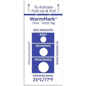 WarmMark Time Temperature Indicators, 25°C/77°F, 100/Box