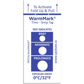 WarmMark Time Temperature Indicators, 0°C/32°F, 100/Box