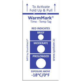 WarmMark Time Temperature Indicators, -18°C/0°F, 100/Box