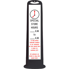 Vertical Panel, Black, 45", XL, "Special Store Hours"