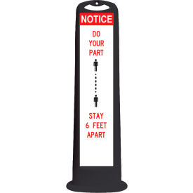 Vertical Panel, Black, 45", XL, "Do Your Part Stay 6 Feet Apart"