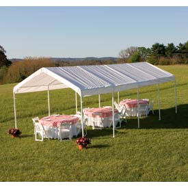 Super Max Canopy, 12'W X 26'L, 2" Frame, 10-Leg, White