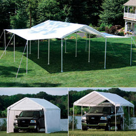 Max AP Canopy, 10'W X 20'L, 1-3/8" Frame, 8-Leg, White