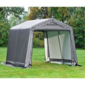 8x8x8 Peak Style Shed 4-15" Augers 1-3/8" Frame - Grey