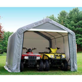 12x12'3"x8'6" Peak Style Shed with 4-15" Augers and 1-3/8" Frame in Grey