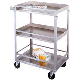 Steel Utility Cart w/3 Shelves, 300 lb., 27-1/2"L x 16-1/4"W x 33-3/8"H