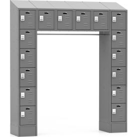 LockUp 16 Person Electronic Locker with Louver Door, 72"W x 18"D x 82"H, Gray, Assembled