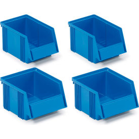 Hang & Stack Bins For Mobile Panel Carts, Assorted Size, Blue, Polypropylene