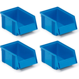 Hang & Stack Bins For Mobile Panel Carts, 6-1/2"L x 4-18"W x 2-5/16"H, Blue, Polypropylene