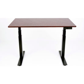 48" Electic Stand Up Desk - 3-Stage Dual-Motor - Dark Walnut Top with Black Frame