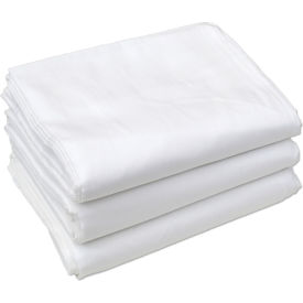 Hotel Basics Twin Size Fitted Bed Sheets, 76" x 39" x 9", White - 12 Pack