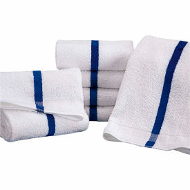 Blue Center Stripe Pool Towel - 40" x 20" - 12 Pack