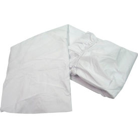 Hotel Basics Twin Size Fitted Bed Sheets, 80" x 39" x 12", White - 12 Pack