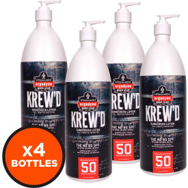 6355 KREW'D SPF 50 Sunscreen Lotion, 32oz, 4-Pack