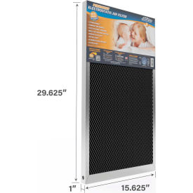 Permanent Washable Electrostatic Air Filter, 16 x 30 x 1", MERV 8