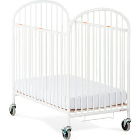 Pinnacle Steel Folding Compact Crib with 4" Casters and Foam Mattress