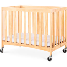 Travel Sleeper Wood Folding Compact Crib with 2" Foam Mattress