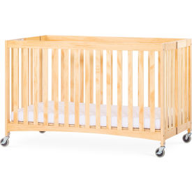 Travel Sleeper Wood Folding Full Size Crib with 3" Foam Mattress