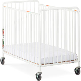 Chelsea Steel Crib with 4" Oversized Casters - Slatted End Panel