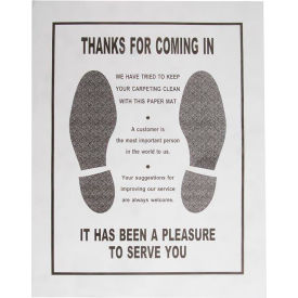 Heavy Duty Paper Floor Mats With Plastic Coating "22 x 17" 500/Box