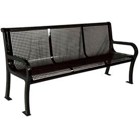 6' Lexington Bench, Perforated Metal, Black