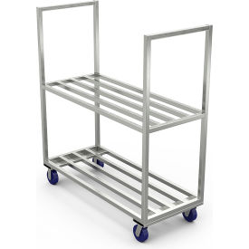 Sani Mobile Cooler Aluminum Shelf Truck with 2 Shelves, 63"L x 25"W x 71"H
