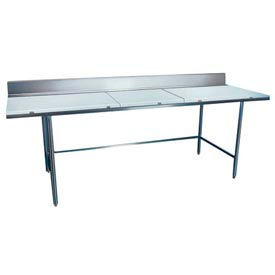 Stainless Steel Table, 72 x 36", Poly Top, 6" Backsplash