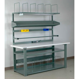 Adjustable Height Complete Packing Workbench, Laminate Safety Edge, 72"W x 36"D, Gray