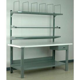 Adjustable Height Packing Workbench, Laminate Safety Edge, 72"W x 30"D, Gray