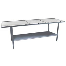 Stainless Steel Table, 72 x 24", Undershelf, Poly Top