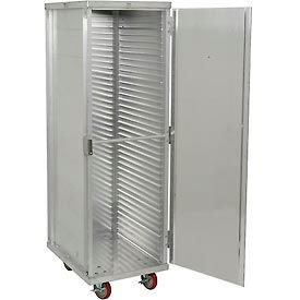 Enclosed Mobile Transport Cabinet, 68"H, 40 Pan Capacity, Aluminum