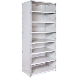 8 Shelf, Antimicrobial Closed Steel Shelving Unit, Starter, 36"W x 18"D x 87"H