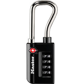 No.4696D TSA-Accepted Luggage Combination Padlock 1-5/16"W - Black