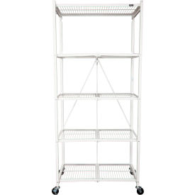 Origami 5 Shelf, Large Heavy Duty Steel Rack, 36"W x 21"D x 78"H, White