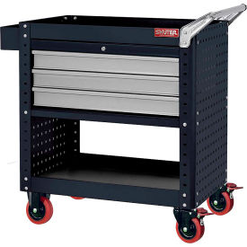 Steel Utility Cart, w/3 Higher Drawers, 800 lb. Cap, 34-3/8"W x 19-2/3"D x 34-2/3"H