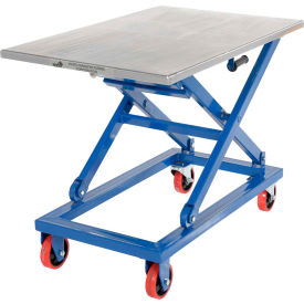 Mobile Hand Crank Mechanical Scissor Lift Table 1000 Lb. Capacity - 40 x 26 Platform