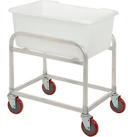 Aluminum Bulk Mover 3 Bushel with White Tub, 30"L x 19"W x 32"H