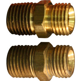 1/4" MNPT x 1/4" NPS Hex Nipple Hose Fitting