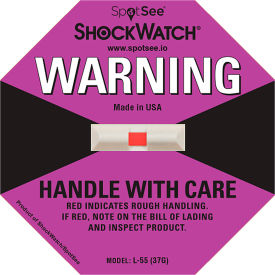 ShockWatch Impact Indicators, 37G Range, Purple, 50/Box