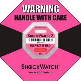 ShockWatch RFID Impact Indicators, 5G Range, Pink, 100/Box