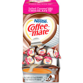 Liquid Coffee Creamer, Salted Caramel Chocolate, 0.38 oz Mini Cups, 50/Box