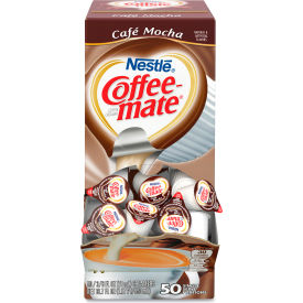 Liquid Coffee Creamer, Cafe Mocha, 0.38 oz Mini Cups, 50/Box