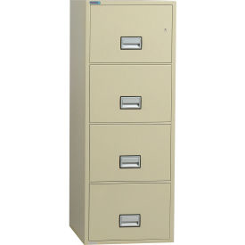Vertical 4-Drawer Letter Fire and Water Resistant File Cabinet, Putty - LTR4W25P