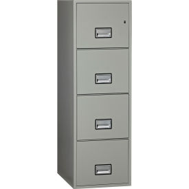 Vertical 25" 4-Drawer Letter Fire and Water Resistant File Cabinet, Lt Gray - LTR4W25LG
