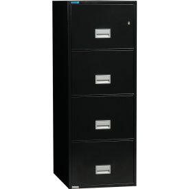Vertical 25" 4-Drawer Letter Fire and Water Resistant File Cabinet, Black