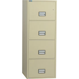 Vertical 25" 4-Drawer Legal Fire and Water Resistant File Cabinet, Putty - LGL4W25P