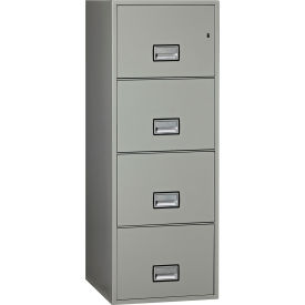 Vertical 25" 4-Drawer Legal Fire and Water Resistant File Cabinet, Lt Gray - LGL4W25LG