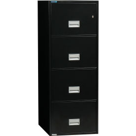 Vertical 25" 4-Drawer Legal Fire and Water Resistant File Cabinet, Black - LGL4W25B