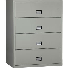 4 Drawer Lateral File Cabinet, Letter & Legal Size, 44"W x 23-5/8"D x 54-11/16"H, Gray