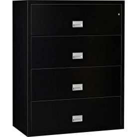 4 Drawer Lateral File Cabinet, Letter & Legal Size, 44"W x 23-5/8"D x 54-11/16"H, Black